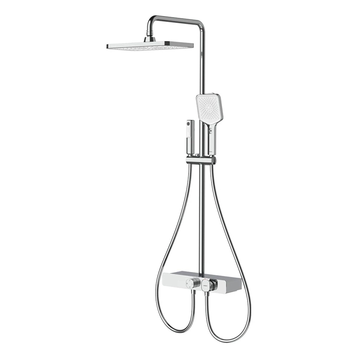 Sen cây nóng lạnh HEGII HMF135-333 – Bát sen trần 320mm, vòi xịt tiện ích, kệ chứa đồ 380mm đa năng