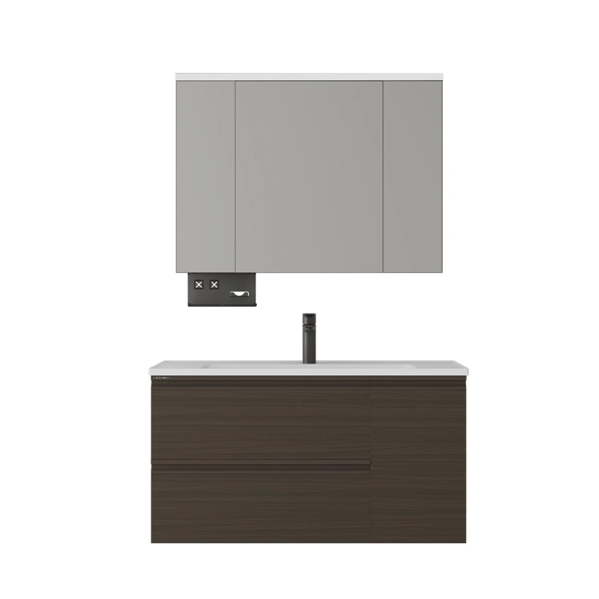 Tủ chậu lavabo HEGII BC6551J-100C2 – Phong cách Ý tối giản, lưu trữ thông minh, gương LED cảm ứng