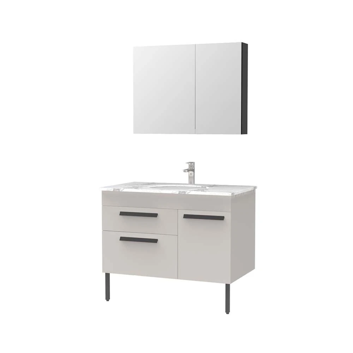 Tủ chậu lavabo HEGII HBA506031N-100 – Khung kim loại cao cấp, chống ẩm tuyệt đối, thiết kế hiện đại