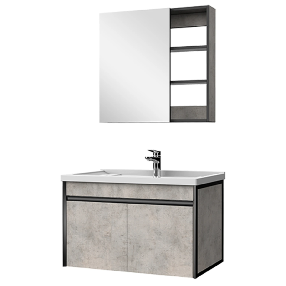 Tủ chậu lavabo HEGII BC6035-080 – Thiết kế tối giản hiện đại, bề mặt stone xám cao cấp