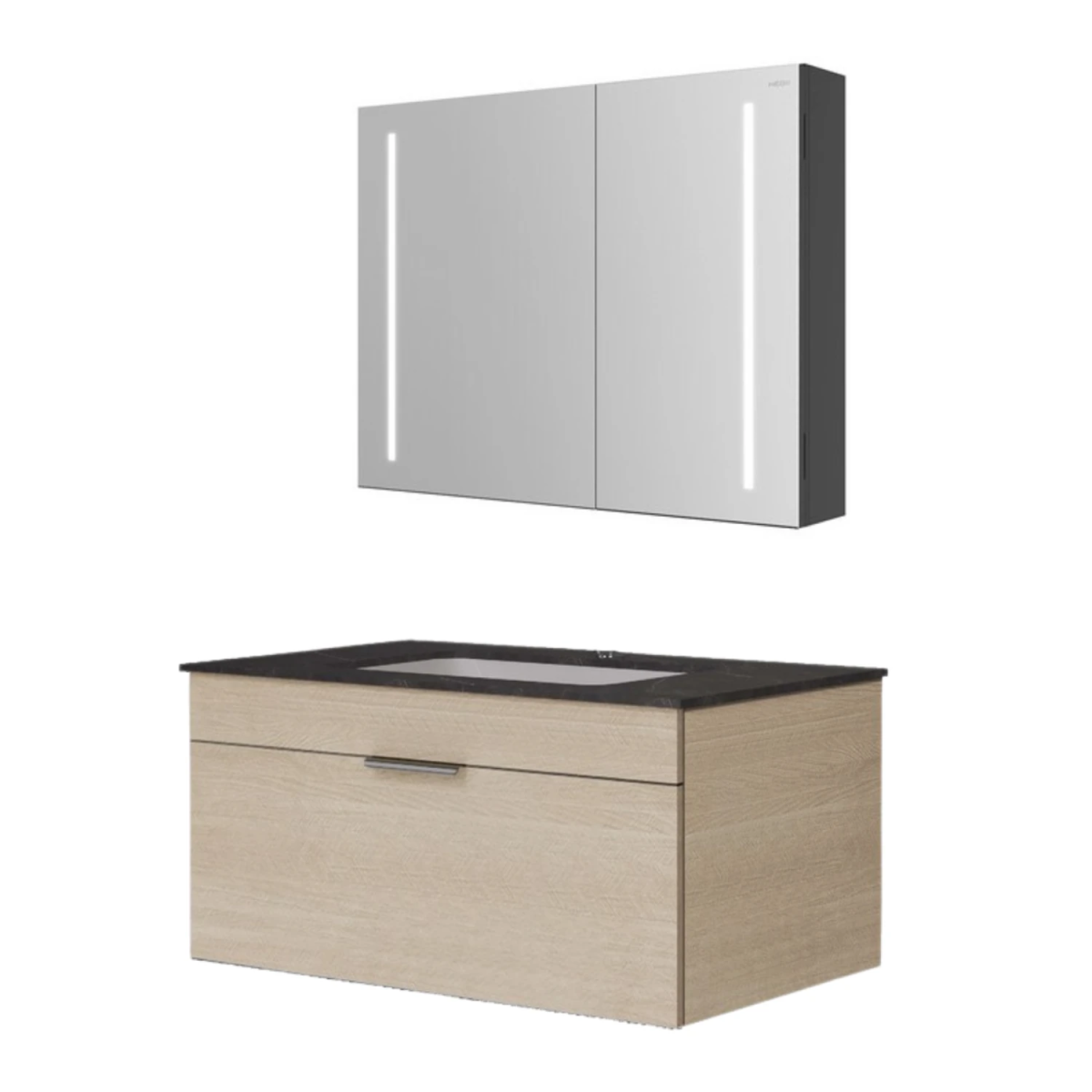 Tủ chậu lavabo HEGII BC6115-080 – Thiết kế tối giản, mặt đá nổi hiện đại 80cm