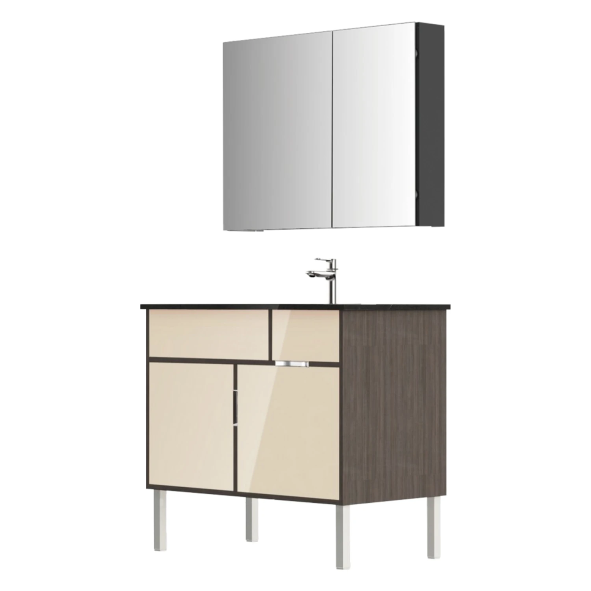 Tủ chậu lavabo HEGII HBM103505N-090 – Tủ đứng đa ngăn, lưu trữ lớn cho gia đình 90cm