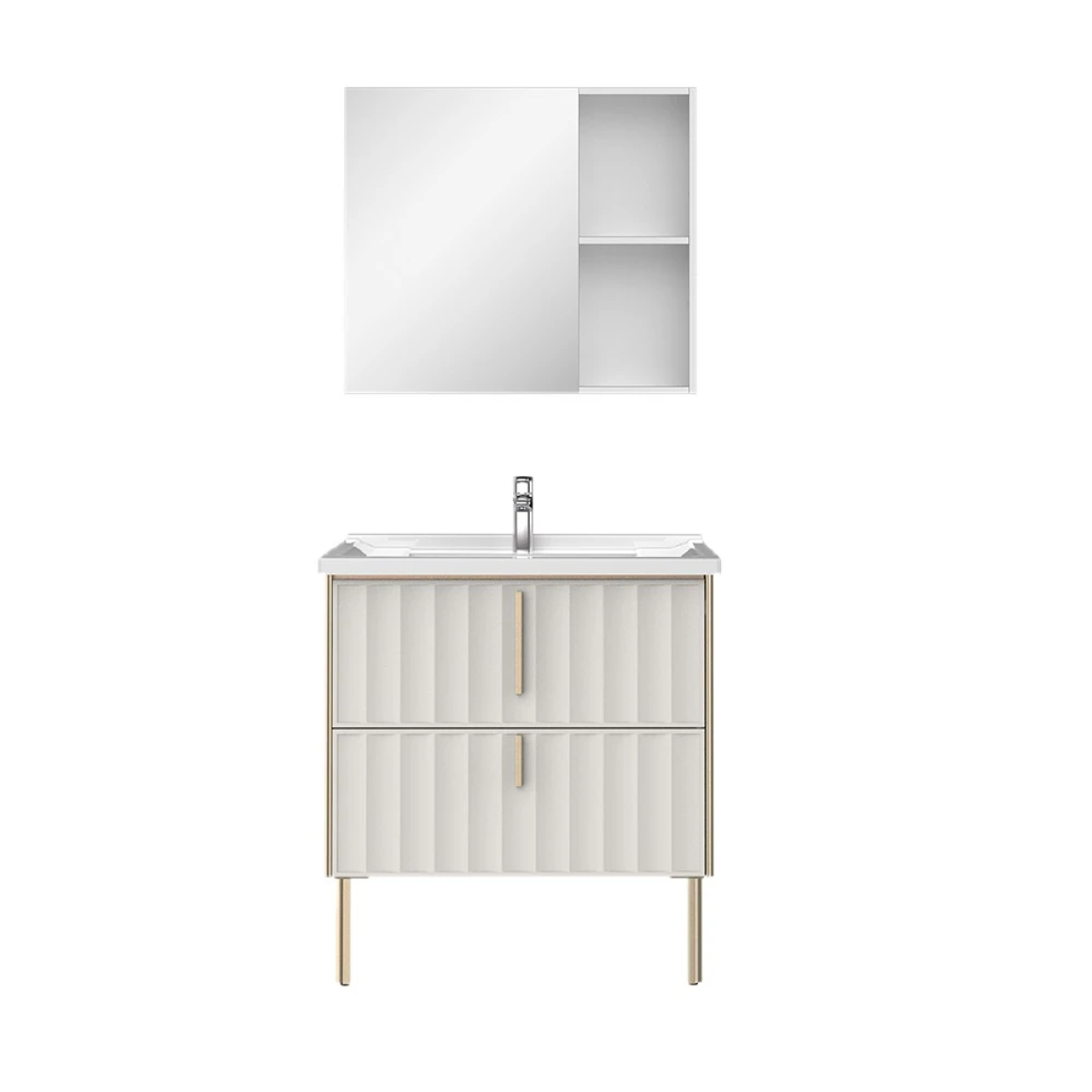 Tủ chậu lavabo HEGII BC6085-080 – Thiết kế vân sóng hiện đại, dạng tủ đứng, 80cm cao cấp