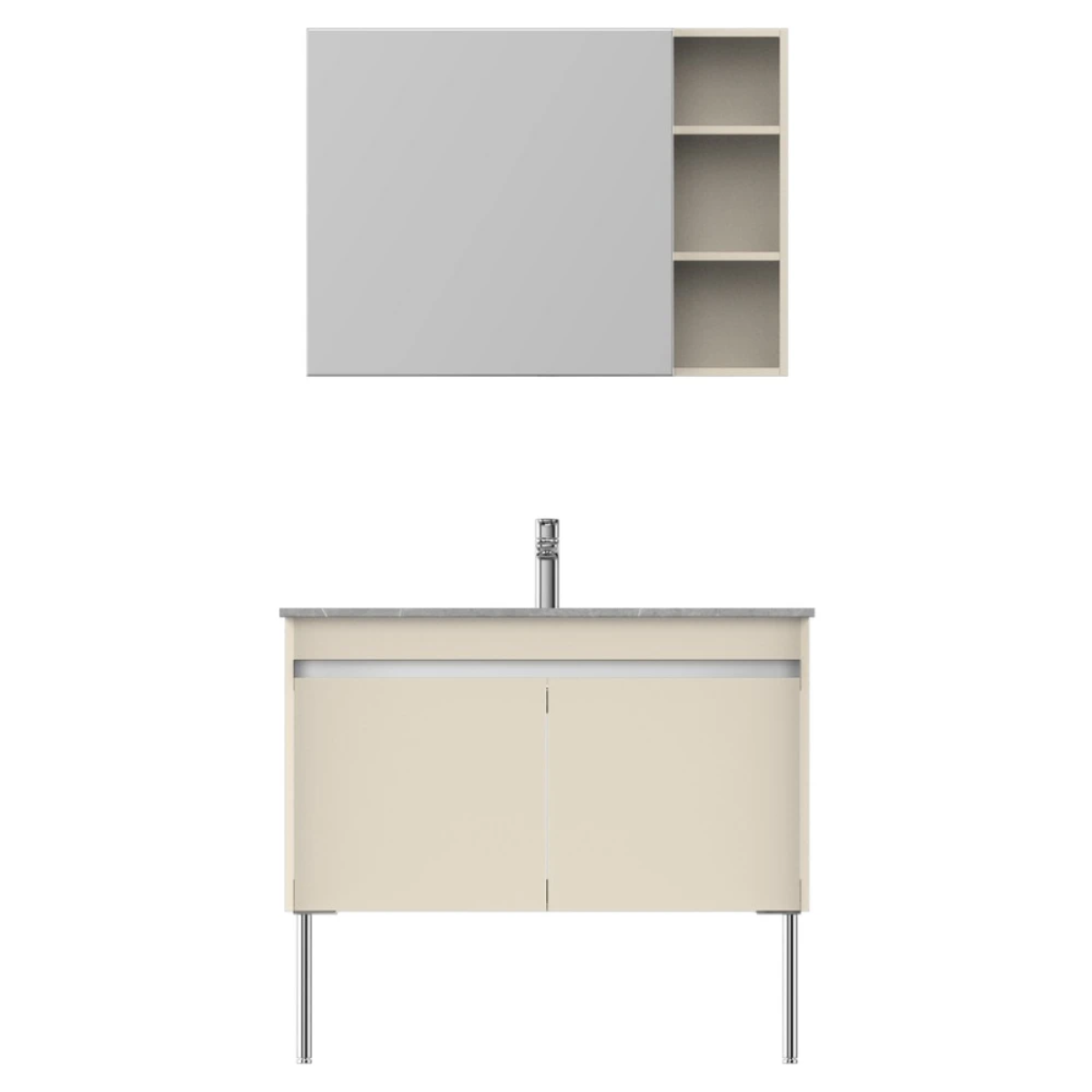 Tủ chậu lavabo HEGII BC6157-100 – Thiết kế chân cao thanh thoát, kích thước 100cm rộng rãi
