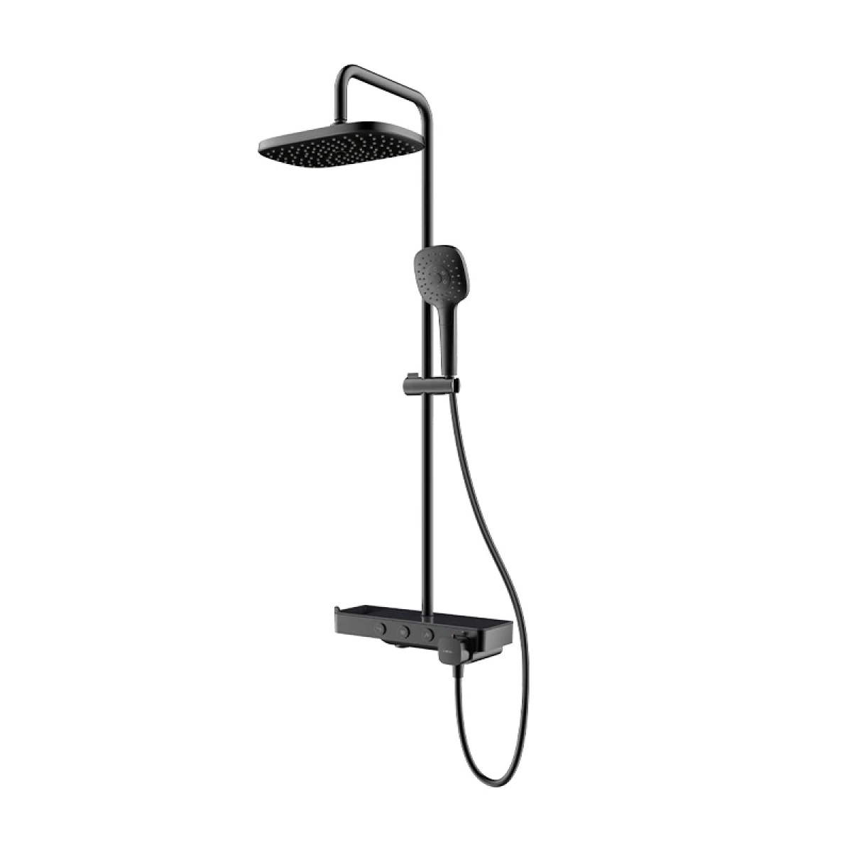 Sen cây nhiệt độ HEGII HMF115-333B-BC – PVD đen cao cấp, ổn nhiệt chống bỏng, bát sen vuông 290mm