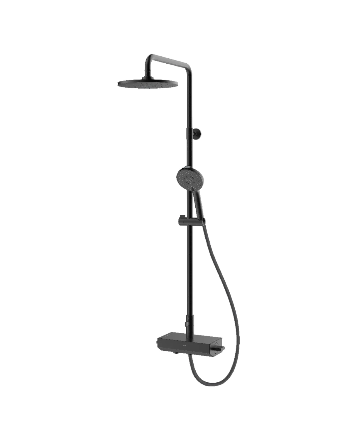 Sen cây nóng lạnh HEGII HMF155-333-BC – PVD đen hiện đại, kệ chứa đồ tích hợp, thiết kế dẫn nước ẩn