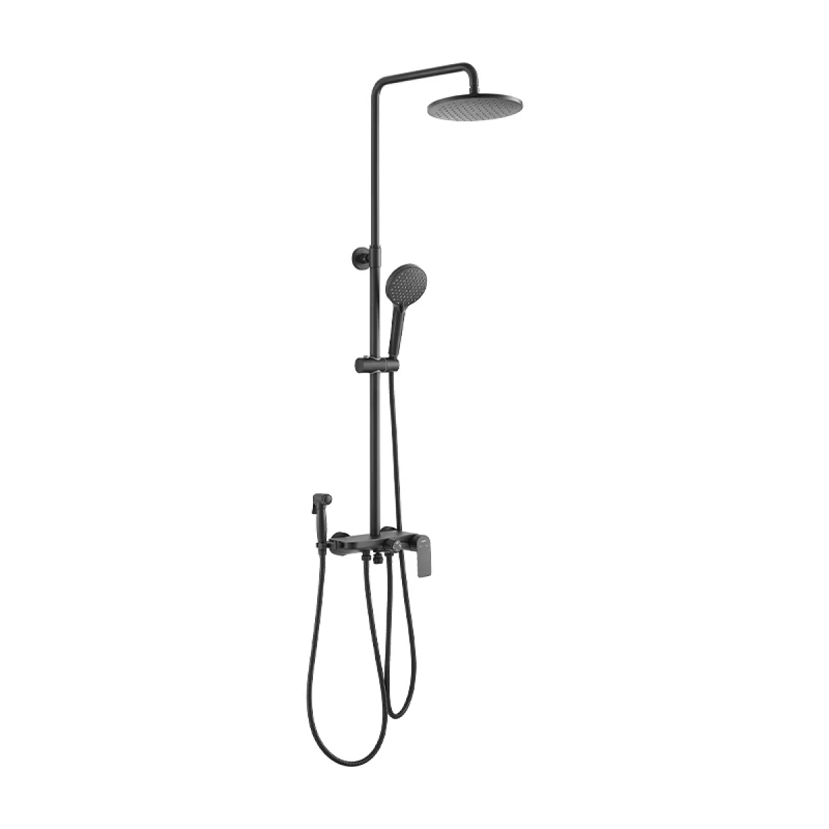 Sen cây nóng lạnh HEGII HMF2000-75-BC – PVD đen hiện đại, vòi xịt độc lập, thiết kế dẫn nước ẩn