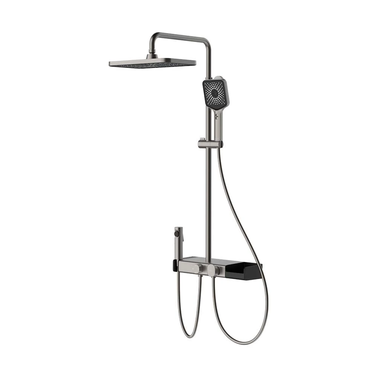 Sen cây nóng lạnh HEGII HMF2000-98-SH – PVD ghi xám hiện đại, vòi xịt độc lập, bát sen lớn 320mm