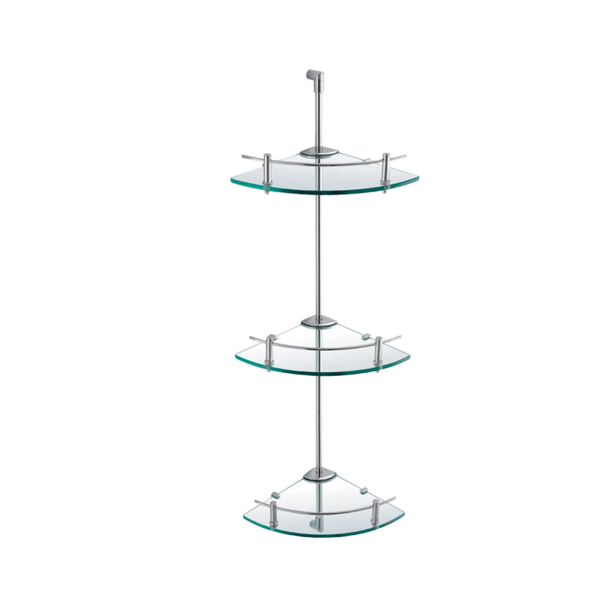 Kệ kính 3 tầng góc HEGII HMP891-09-6 – Kệ phòng tắm inox 304 cao cấp, thiết kế góc tối ưu không gian