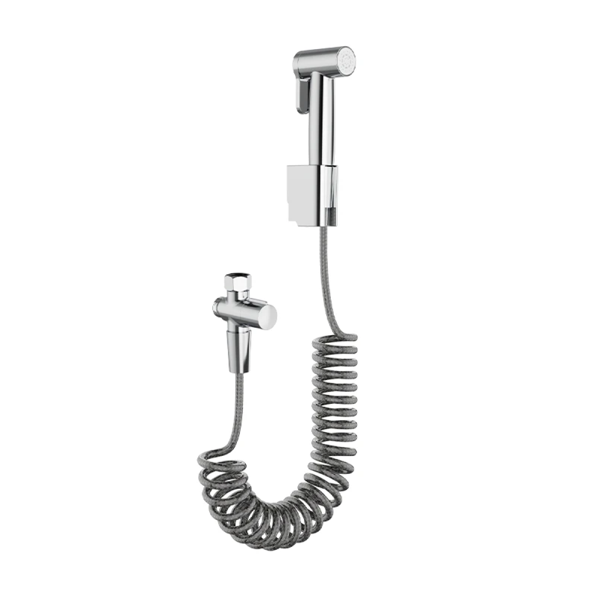 Vòi xịt vệ sinh HEGII LMH022 – Bộ xịt toilet cao cấp chrome, dây xoắn linh hoạt, tích hợp van chia tiện lợi