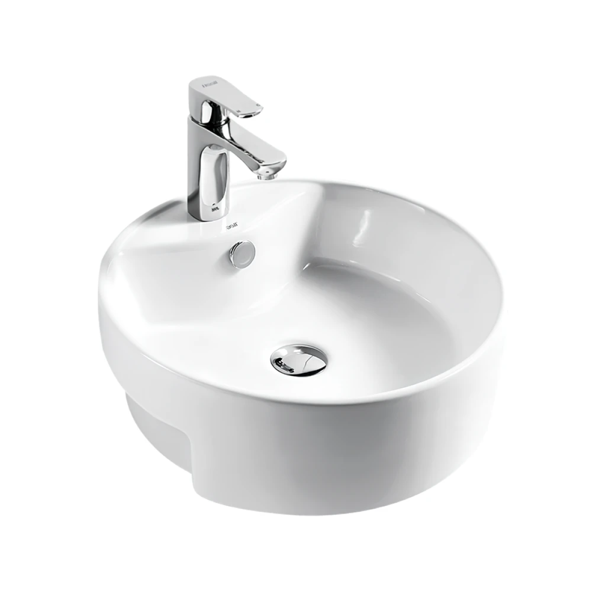Chậu lavabo HEGII H141-049 – Chậu rửa lavabo cao cấp men sứ kháng khuẩn nung 1260°C, thiết kế bo cong hiện đại