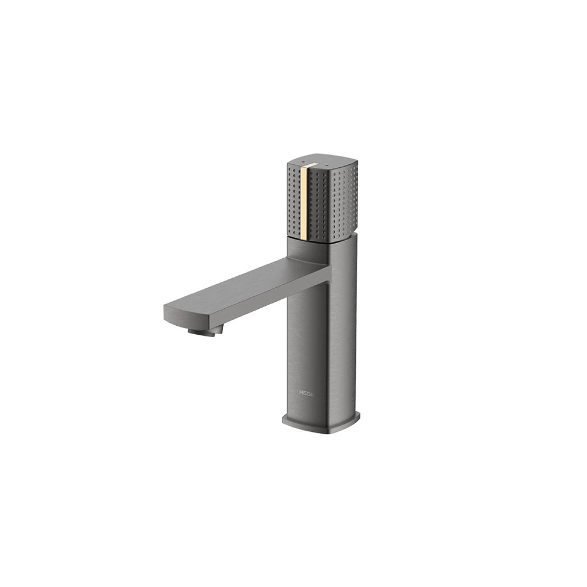 Vòi lavabo HEGII HMF161-111-SN – Vòi lavabo cao cấp mạ PVD ghi xám xước, thiết kế hiện đại sang trọng