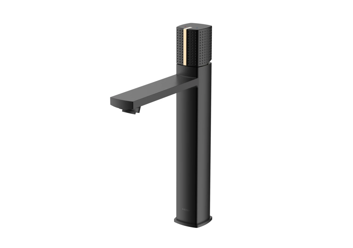 Vòi lavabo HEGII HMF161-113-BC – Vòi lavabo cao cấp mạ PVD đen, thiết kế hiện đại sang trọng