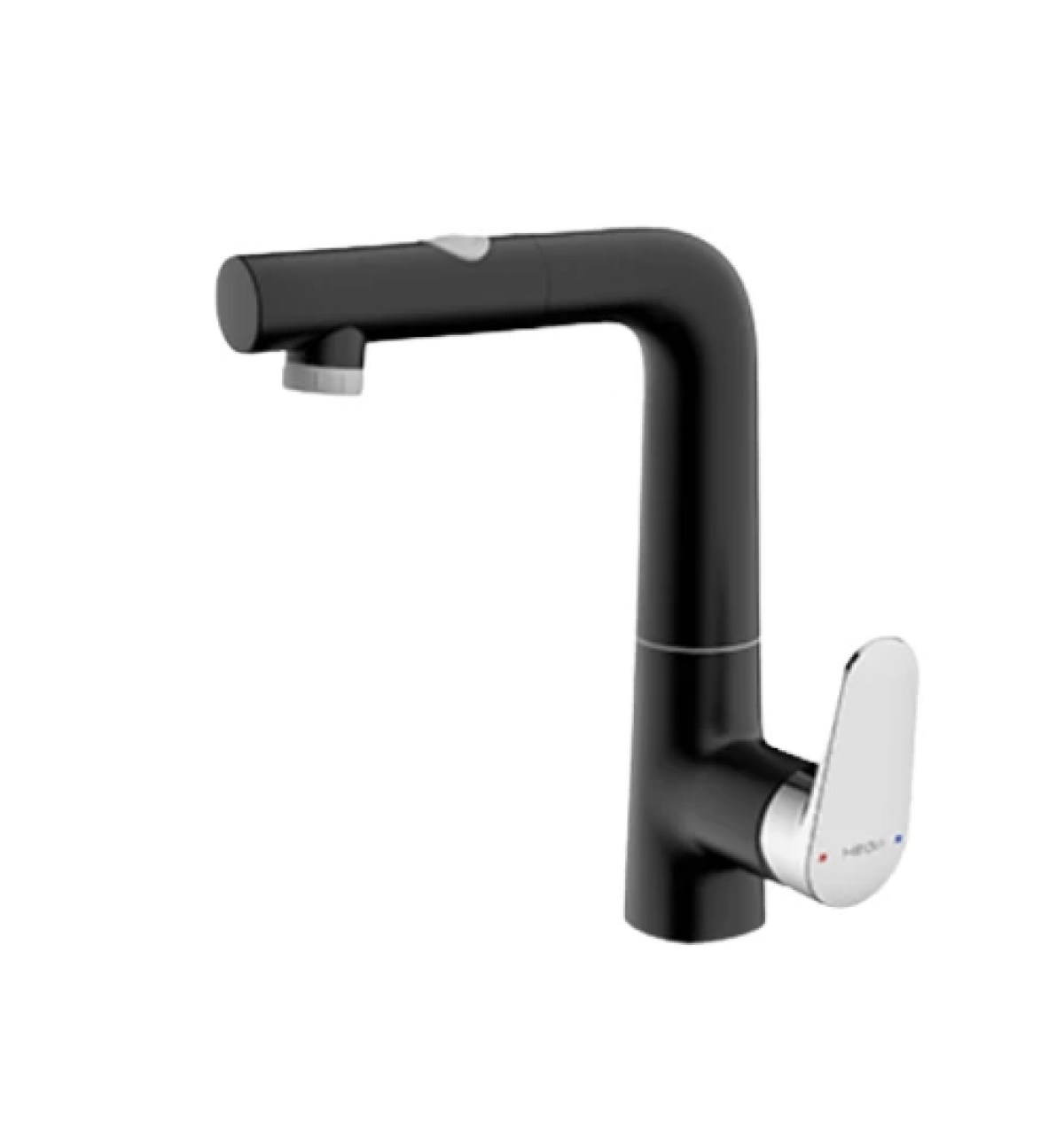 Vòi lavabo dây rút HEGII HMF119-115B-BC – Vòi lavabo rút kéo PVD đen hiện đại cao cấp