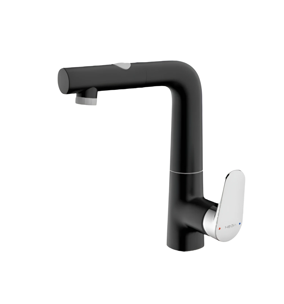 Vòi lavabo dây rút HEGII HMF119-115B-BC – Vòi lavabo rút kéo PVD đen hiện đại cao cấp