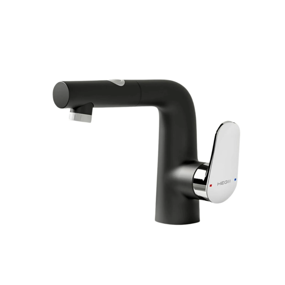 Vòi lavabo dây rút HEGII HMF119-115-BC – Vòi lavabo rút kéo PVD đen hiện đại cao cấp